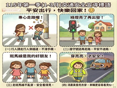 115年第一季(1-3月)交通安全宣導標語