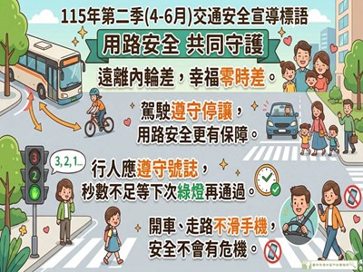 115年第二季(4-6月)交通安全宣導標語